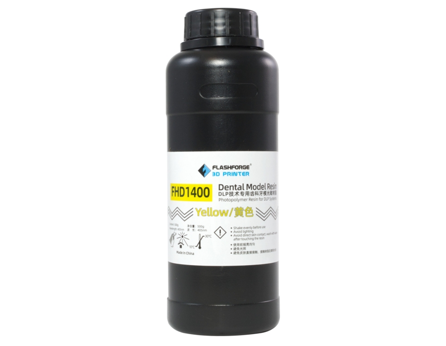 FHD1400 Flashforge Dental Resin Gelb 0.5 Kg